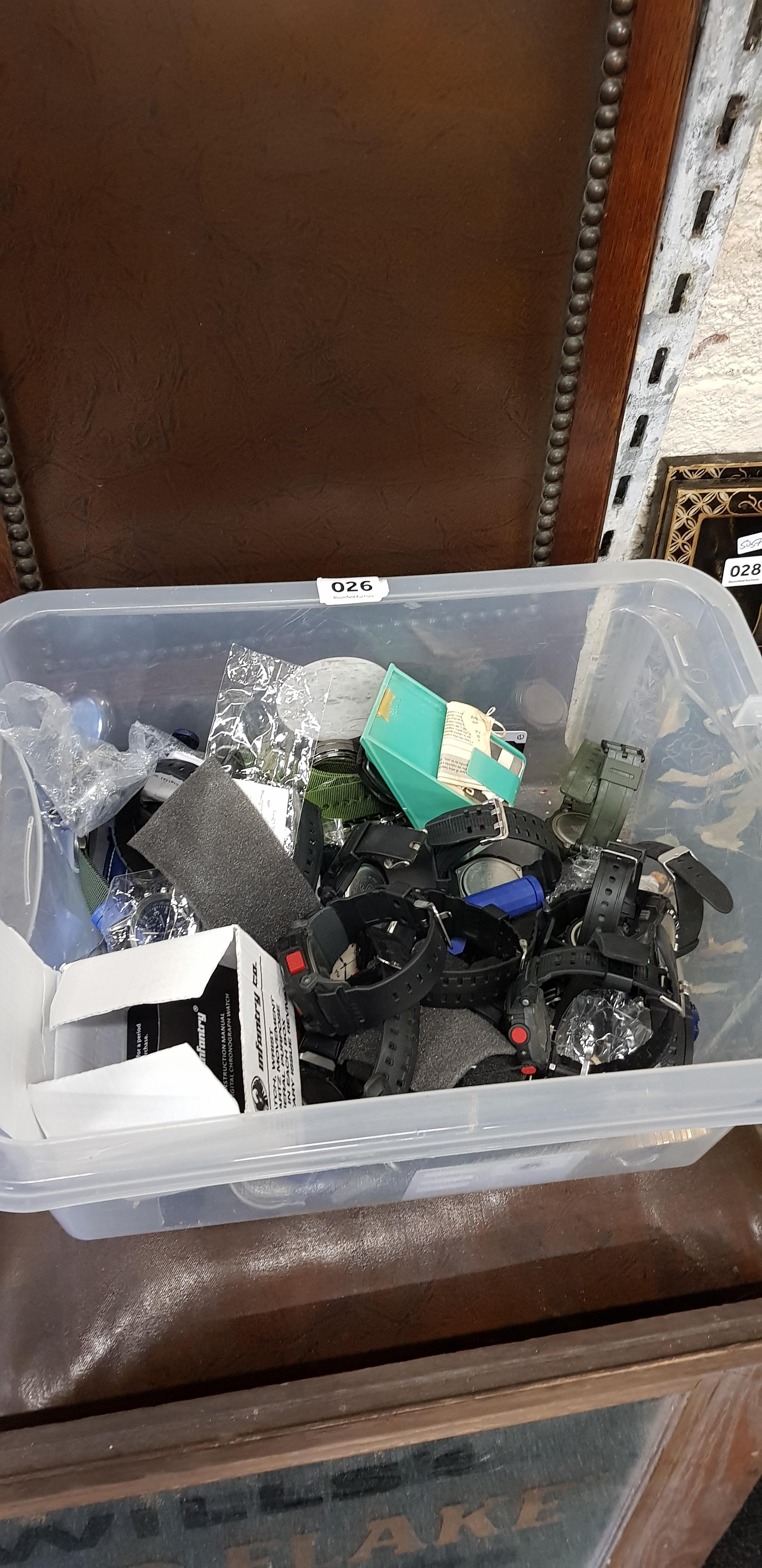 LARGE BOX OF WATCHES MOSTLY NEW