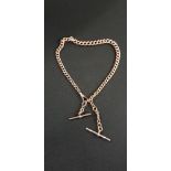 ANTIQUE 9 CARAT ROSE GOLD ALBERT CHAIN - EVERY LINK STAMPED - TOTAL WEIGHT APPROX 44 GRAMS