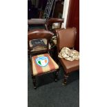 4 VARIOUS ANTIQUE DINING CHAIRS