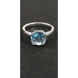 9CT WHITE GOLD AND TOPAZ RING