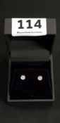 PAIR OF 10CT GOLD AND DIAMOND CLUSTER EARRINGS