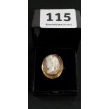 ANTIQUE 9CT GOLD CAMEO RING