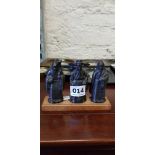 SET OF 3 BRONZE CHINESE FIGURES