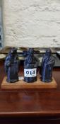 SET OF 3 BRONZE CHINESE FIGURES