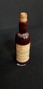 ANTIQUE DICE GAME IN MINIATURE TREEN WHISKEY BOTTLE
