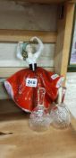 2 TYRONE CRYSTAL BELLS AND DOULTON FIGURE