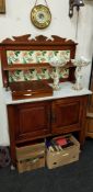 MARBLE AND TILED WASH STAND