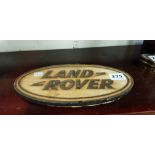 LAND ROVER CARVED PLAQUE