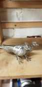 PAIR OF SILVER PLATE PHEASANTS