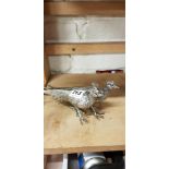 PAIR OF SILVER PLATE PHEASANTS