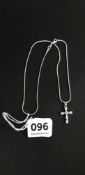 SILVER CRYSTAL SET CROSS AND SILVER CHAIN