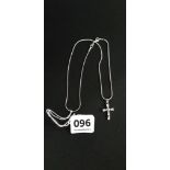 SILVER CRYSTAL SET CROSS AND SILVER CHAIN