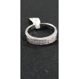 18CT 0.52 DIAMOND HALF HOOP RING SIZE N