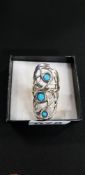 LARGE SILVER FIRE OPAL RING