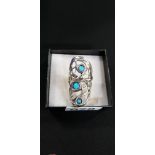 LARGE SILVER FIRE OPAL RING