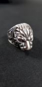 SILVER LION RING