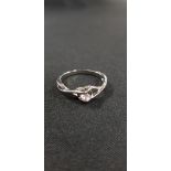 SILVER HEART ETERNITY RING