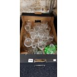 BOX OF GLASSWARE