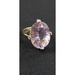 9CT CRYSTAL AND DIAMOND RING