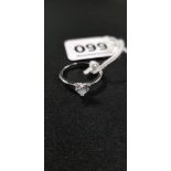SILVER HEART SOLITAIRE RING