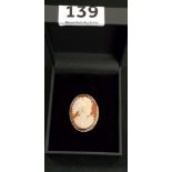 9CT GOLD CAMEO BROOCH