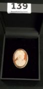 9CT GOLD CAMEO BROOCH