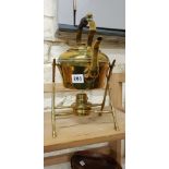 BRASS KETTLE AND WARMING STAND