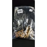 BAG LOT OF CUFFLINKS AND COINS ETC