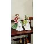 2 LARGE AND 2 SMALL DOULTON FIGURES