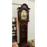 LONG CASED CLOCK WITH BRASS DIAL