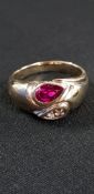 18CT RUBY AND DIAMOND RING