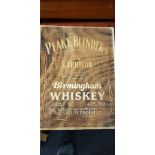 CARVED PEAKY BLINDERS BIRMINGHAM WHISKEY SIGN