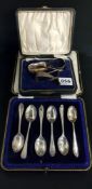 BOX OF SILVER SPOONS AND SILVER BABY SPOONS A/R