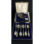 BOX OF SILVER SPOONS AND SILVER BABY SPOONS A/R