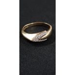 9CT GOLD AND DIAMOND RING - 3.4 GRAMS