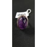 SILVER AND AMETHYST RING