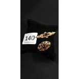 2 ANTIQUE 9 CARAT GOLD AND RUBY BROOCHES