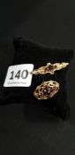 2 ANTIQUE 9 CARAT GOLD AND RUBY BROOCHES