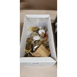 BOX OF POCKET WATCH PARTS