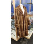 LADIES FULL LENGTH MUSKRAT COAT AND NECKTIE