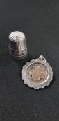 SILVER THIMBLE AND SILVER MEDAL