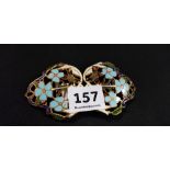 BEAUTIFUL VICTORIAN ART NOUVEAU ENAMELLED BELT BUCKLE