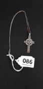 SILVER AND AMETHYST CROSS PENDANT ON SILVER CHAIN