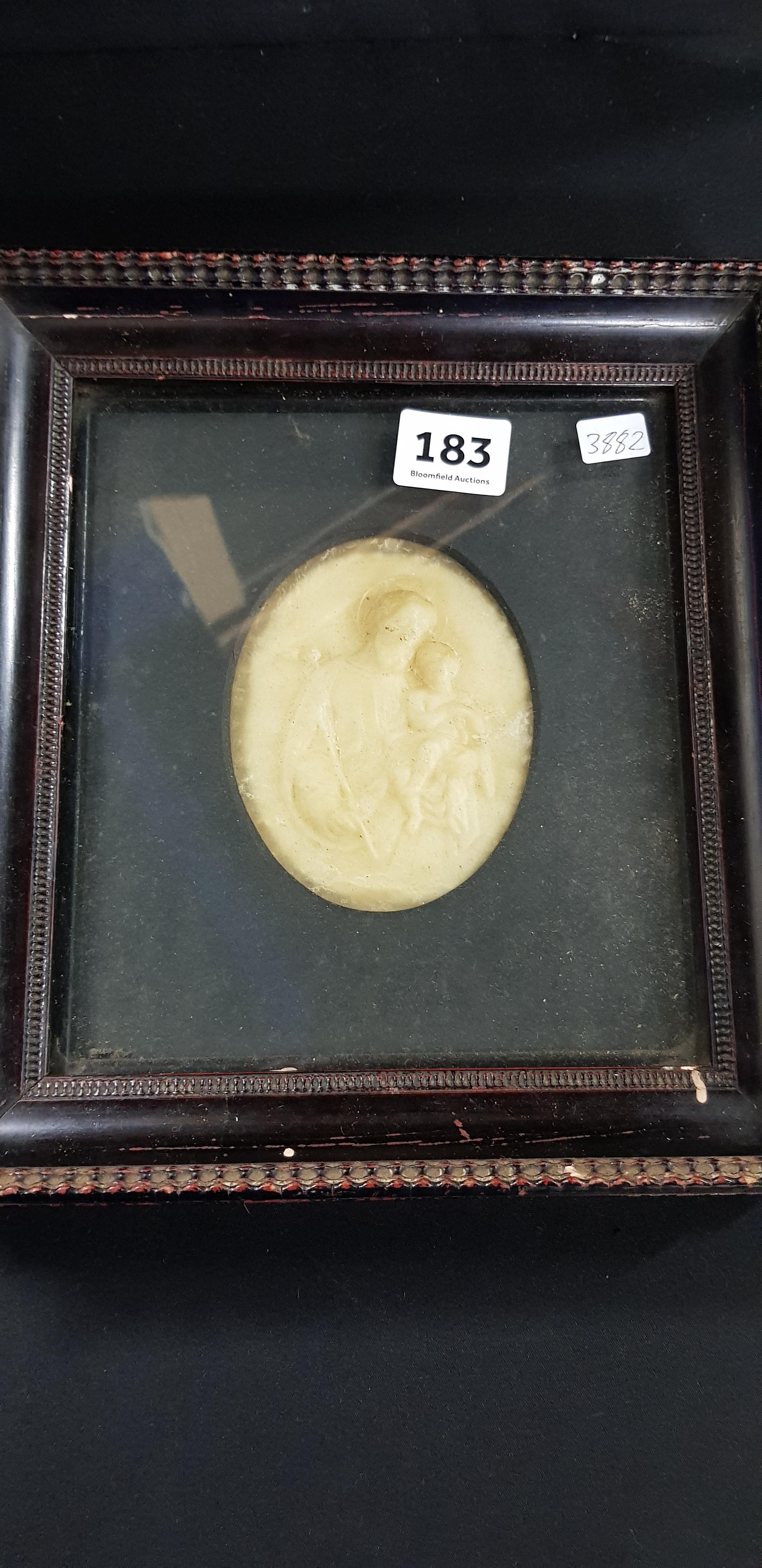 VERY EARLY FRAMED DOUBLE SIDED WAX SEAL