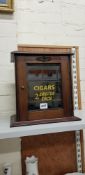 ANTIQUE TOBACCO CABINET WITH LATER LETTERING