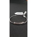 SILVER AND DIAMOND BANGLE