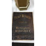 EXCELLENT HEAVILY CARVED PEAKY BLINDER WHISKEY SIGN
