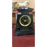 LATE VICTORIAN SLATE AND MARBLE CLOCK