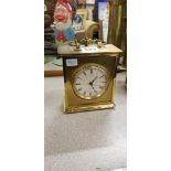 HEAVY BRASS MANTLE CLOCK