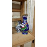 2 CLOISONNE VASES